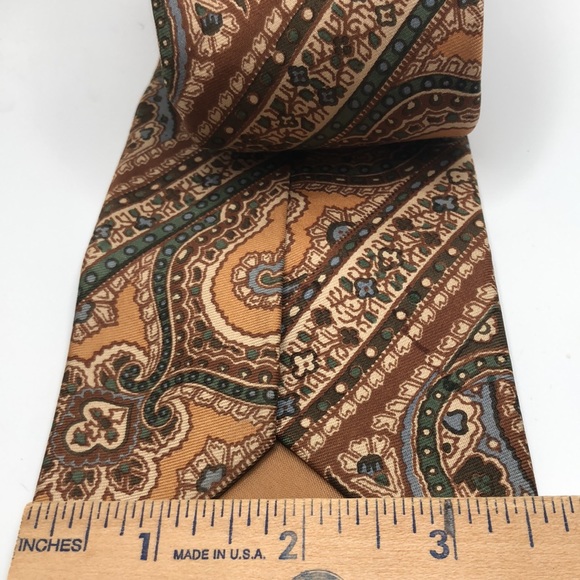 VTG Paisley Print Silk Foulard Tie - Picture 5 of 7